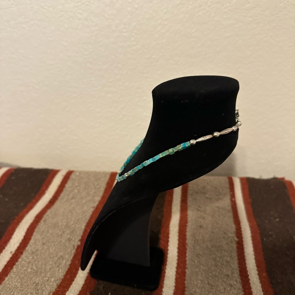 Hand Crafted Turquoise and Sterling Silver Necklace by Unique Earth - Picture 2 of 3